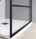 Gelco CURE BLACK fix zuhanyfal, 1400mm, transzparent üveg, matt fekete profil