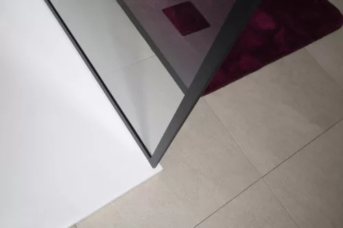 Gelco CURE BLACK fix zuhanyfal, 700mm, transzparent üveg, matt fekete profil
