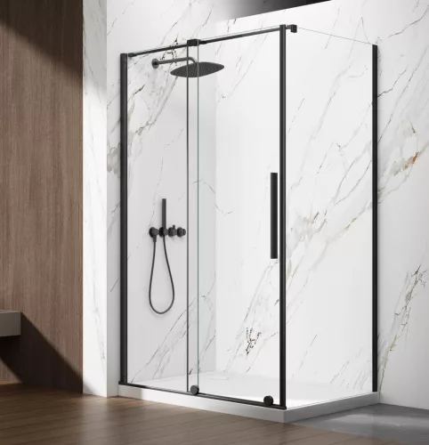 Gelco SPIRIT BLACK tolóajtó, 1100mm, transzparent üveg