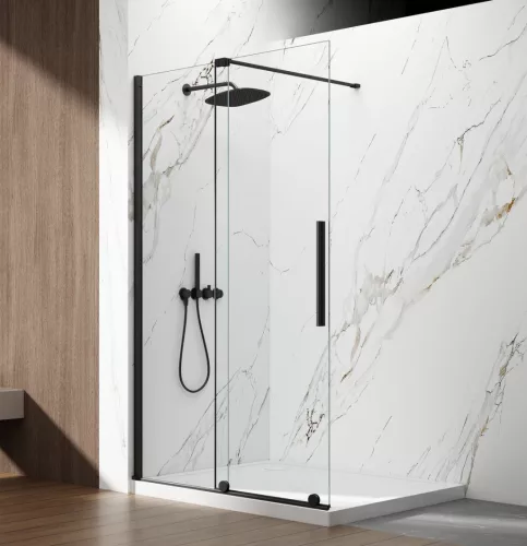 Gelco SPIRIT BLACK tolóajtó, 1100mm, transzparent üveg