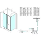 Gelco SIGMA SIMPLY szögletes zuhanykabin 1100x1000mm, balos/jobbos, Brick üveg