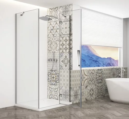 Gelco TRINITY CHROME szögletes zuhanykabin, 900x800mm, transzparent üveg, jobbos