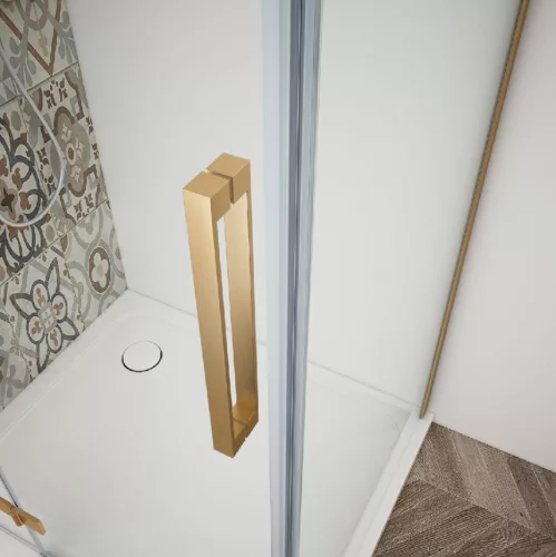 Gelco TRINITY GOLD MATT szögletes zuhanykabin, 1100x900mm, transzparent üveg, jobbos