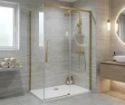 GELCO LUXOR GOLD MATT zuhanykabin tolóajtóval, 1100x1000mm, jobbos/balos