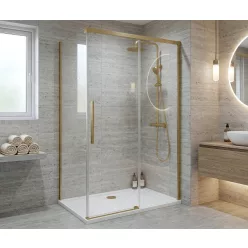 GELCO LUXOR GOLD MATT zuhanykabin tolóajtóval, 1100x1000mm, jobbos/balos