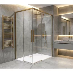 GELCO LUXOR GOLD MATT zuhanykabin tolóajtóval, 900x800mm, jobbos/balos, sarokbelépős