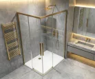 GELCO LUXOR GOLD MATT zuhanykabin tolóajtóval, 900x800mm, jobbos/balos, sarokbelépős