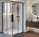 GELCO LUXOR BLACK zuhanykabin tolóajtóval, 900x900mm, sarokbelépős