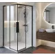 GELCO LUXOR BLACK zuhanykabin tolóajtóval, 900x900mm, sarokbelépős