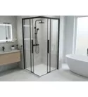 GELCO LUXOR BLACK zuhanykabin tolóajtóval, 900x900mm, sarokbelépős