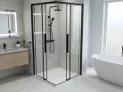 GELCO LUXOR BLACK zuhanykabin tolóajtóval, 900x900mm, sarokbelépős