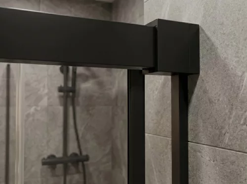 GELCO LUXOR BLACK zuhanykabin tolóajtóval, 900x900mm, sarokbelépős