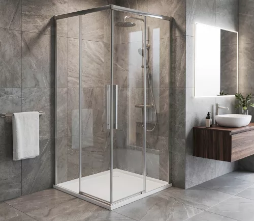 GELCO LUXOR zuhanykabin tolóajtóval, 900x900mm, sarokbelépős