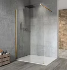 Gelco VARIO GOLD MATT Fix zuhanyfal, fali profillal, merőleges merevítő nélkül, transzparent üveg, 1100mm