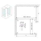 Gelco VARIO Walk-In zuhanyfal, 1200x2000mm, transzparent CSAK ÜVEG PROFIL NÉLKÜL!