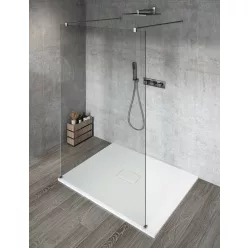 Gelco VARIO CHROME Szabadon álló zuhanyfal merőleges merevítőkkel, transzparent üveg, 1300mm