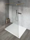 Gelco VARIO GOLD MATT Szabadon álló zuhanyfal merőleges merevítőkkel, transzparent üveg, 1400mm
