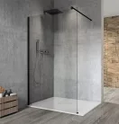 Gelco VARIO BLACK Fix zuhanyfal, fali profillal, merőleges merevítő nélkül, transzparent üveg, 800mm