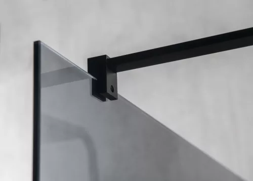 Gelco VARIO BLACK Szabadon álló zuhanyfal merőleges merevítőkkel, transzparent üveg, 800mm