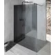 Gelco VARIO BLACK Fix zuhanyfal, fali profillal, merőleges merevítő nélkül, füst üveg, 1100mm
