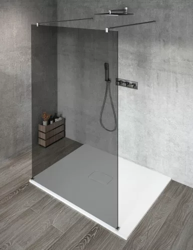 Gelco VARIO CHROME Szabadon álló zuhanyfal merőleges merevítőkkel, füst üveg, 1200mm