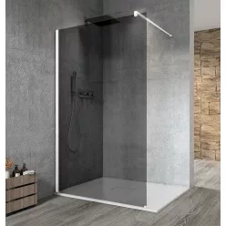 Gelco VARIO WHITE Fix zuhanyfal, fali profillal, merőleges merevítő nélkül, füst üveg, 1300mm