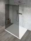 Gelco VARIO CHROME Szabadon álló zuhanyfal merőleges merevítőkkel, füst üveg, 1400mm