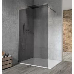 Gelco VARIO CHROME Fix zuhanyfal, fali profillal, merőleges merevítő nélkül, füst üveg, 700mm