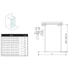 Gelco VARIO BLACK Szabadon álló zuhanyfal merőleges merevítőkkel, füst üveg, 700mm
