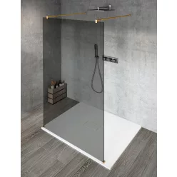 Gelco VARIO GOLD MATT Szabadon álló zuhanyfal merőleges merevítőkkel, füst üveg, 800mm