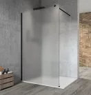 Gelco VARIO BLACK Fix zuhanyfal, fali profillal, merőleges merevítő nélkül, matt üveg, 1000mm