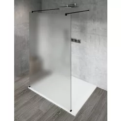 Gelco VARIO BLACK Szabadon álló zuhanyfal merőleges merevítőkkel, matt üveg, 1100mm