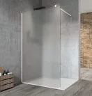 Gelco VARIO WHITE Fix zuhanyfal, fali profillal, merőleges merevítő nélkül, matt üveg, 1300mm