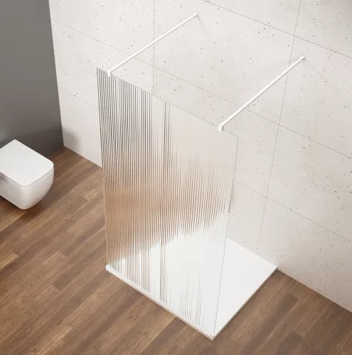 Gelco VARIO WHITE Szabadon álló zuhanyfal merőleges merevítőkkel, nordic üveg, 1100mm