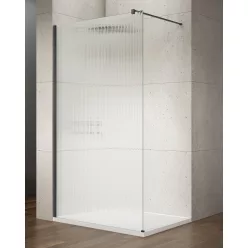 Gelco VARIO BLACK Fix zuhanyfal, fali profillal, merőleges merevítő nélkül, nordic üveg, 900mm