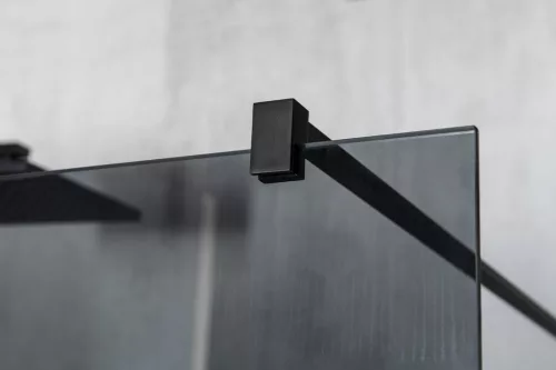 Gelco VARIO BLACK Fix zuhanyfal, fali profillal, merőleges merevítő nélkül, nordic üveg, 900mm