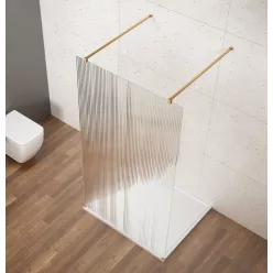 Gelco VARIO GOLD MATT Szabadon álló zuhanyfal merőleges merevítőkkel, nordic üveg, 900mm
