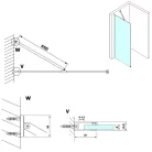 Gelco VARIO Walk-In sarok merevítő, 650mm, matt fehér
