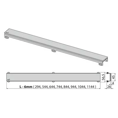 Alcaplast GL1202 GLASS zuhanyfolyókarács zöld üveg 300 mm (GL1202-300)