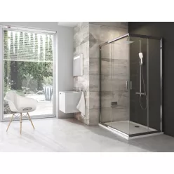   Ravak Sarok zuhanykabin egyedi méretben  BLRV2K+BLRV2K 87,5x87,5 cm, m.190 cm krómhatású+transparent
