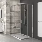 Ravak Sarok zuhanykabin egyedi méretben  BLRV2K+BLRV2K 87,5x87,5 cm, m.190 cm krómhatású+transparent