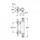 Grohe Grohtherm 800 termosztátos zuhanycsap matt fekete GR-1022022430 