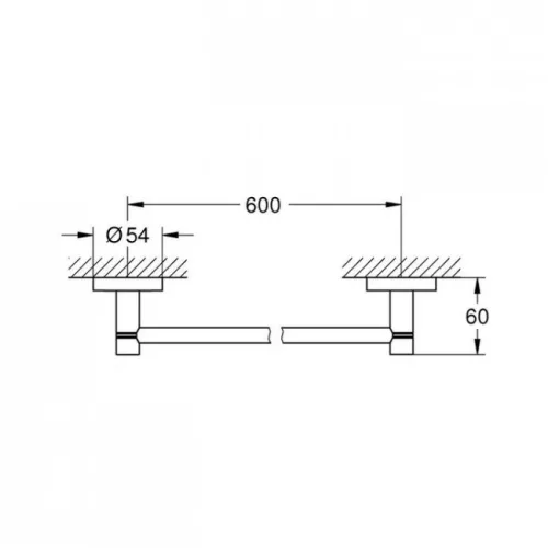Grohe Essentials fali fürdőlepedő tartó 60 cm matt fekete GR-1022512430