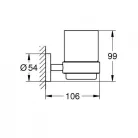 Grohe Essentials kristálypohár, fém tartóval matt fekete GR-1022562430