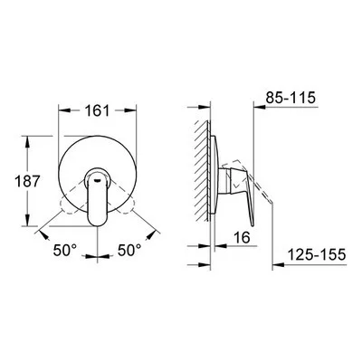 Grohe Eurosmart Cosmopolitan egykaros süllyesztett zuhany csaptelep (19383000)