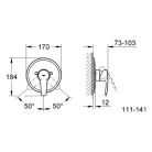 Grohe Eurostyle Cosmopolitan egykaros süllyesztett zuhany csaptelep (19507002)