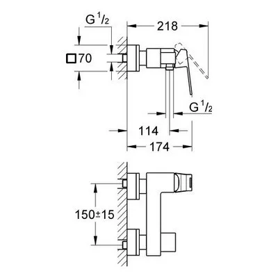 Grohe Eurocube egykaros zuhany csaptelep (23145000)