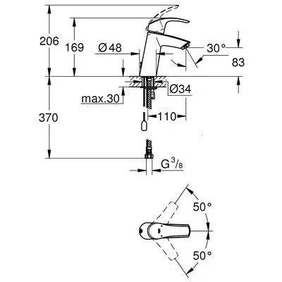 Grohe Eurosmart M mosdó csaptelep GR-23323001