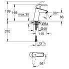 Grohe Eurosmart M mosdócsaptelep hidegindítású leeresztő nélkül GR-2339510E
