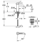 Grohe Essence New S egykaros mosdó csaptelep króm 23797001
